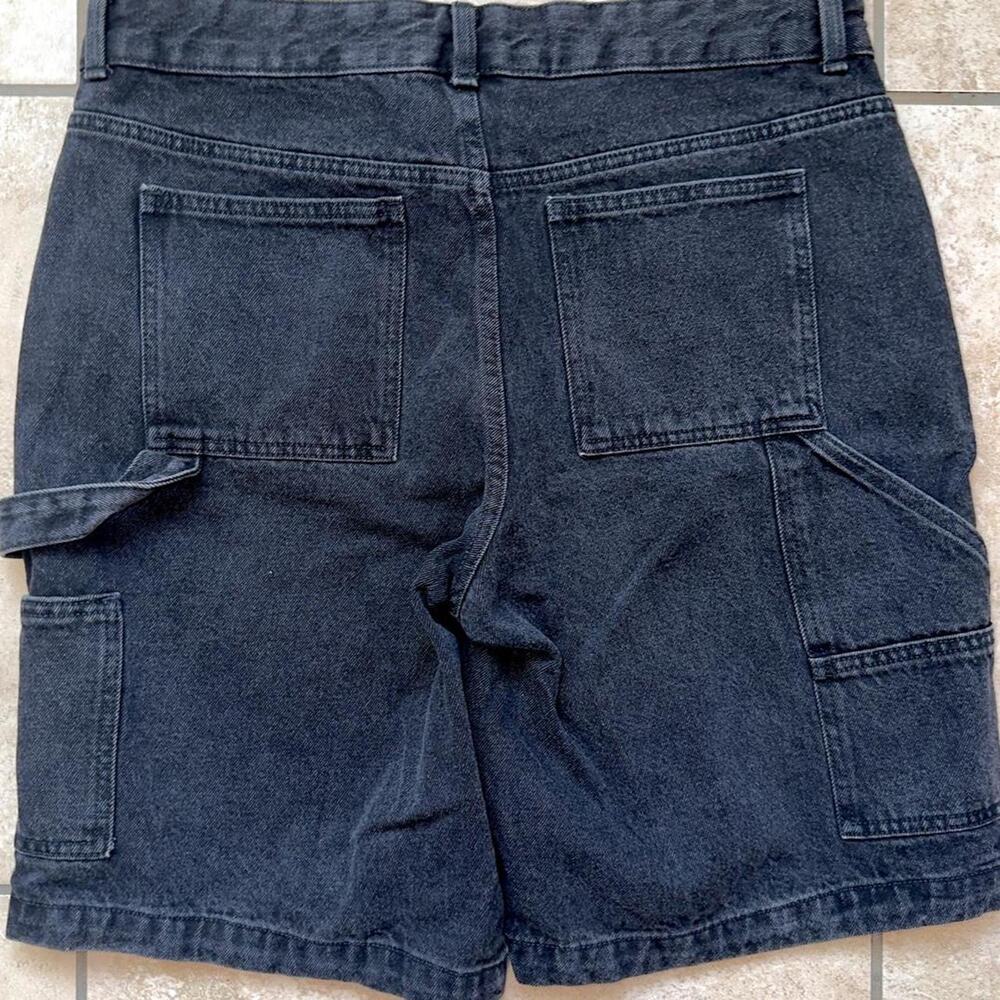Original Use Black Baggy Denim Carpenter Shorts - Size 34